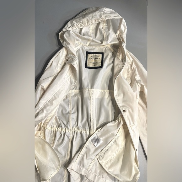 Ci Sono Jacket Size Medium Ivory Windbreaker Drawstring Waist 100% Polyester - Picture 8 of 10